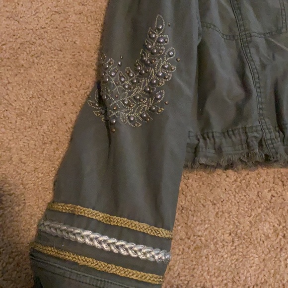 Free People beaded green utility jacket - Picture 5 of 6